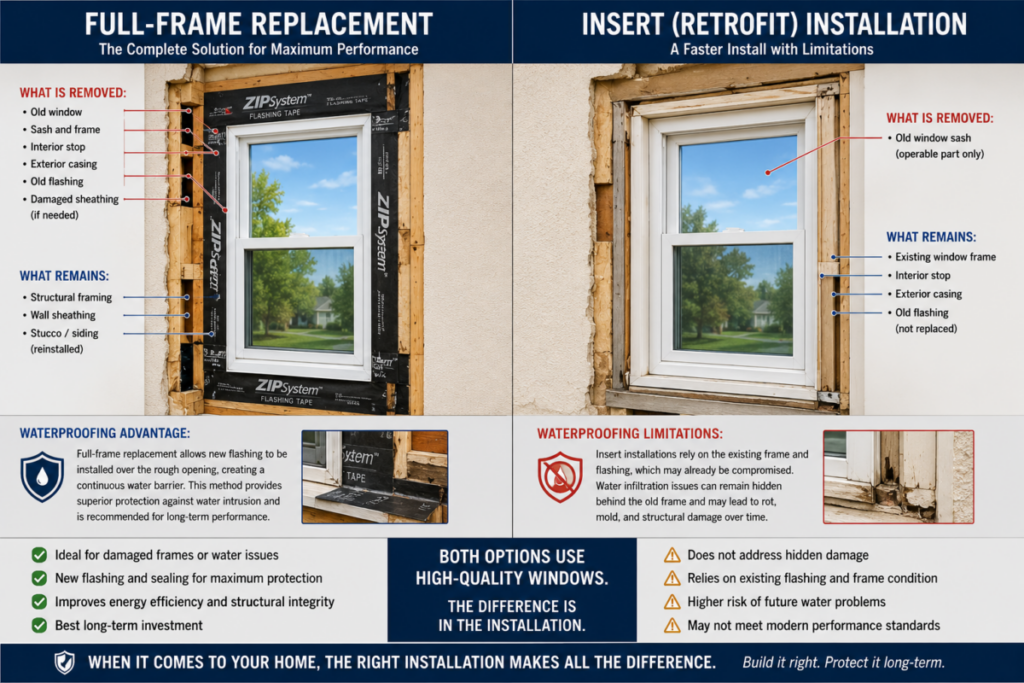 Full-Frame vs Insert Installation Comparison