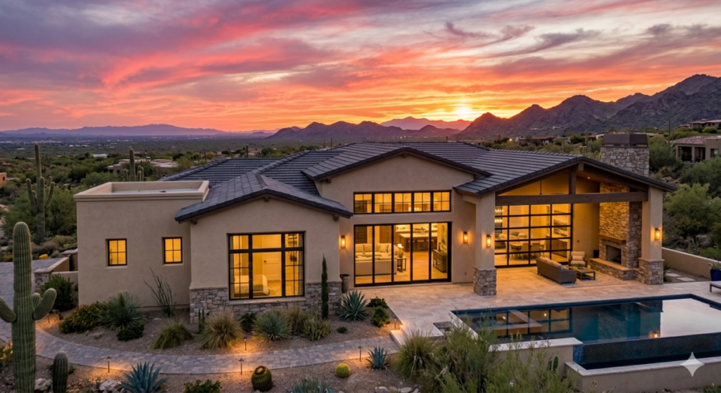 Home With New Bronze Colored Fiberglass Framed Windows