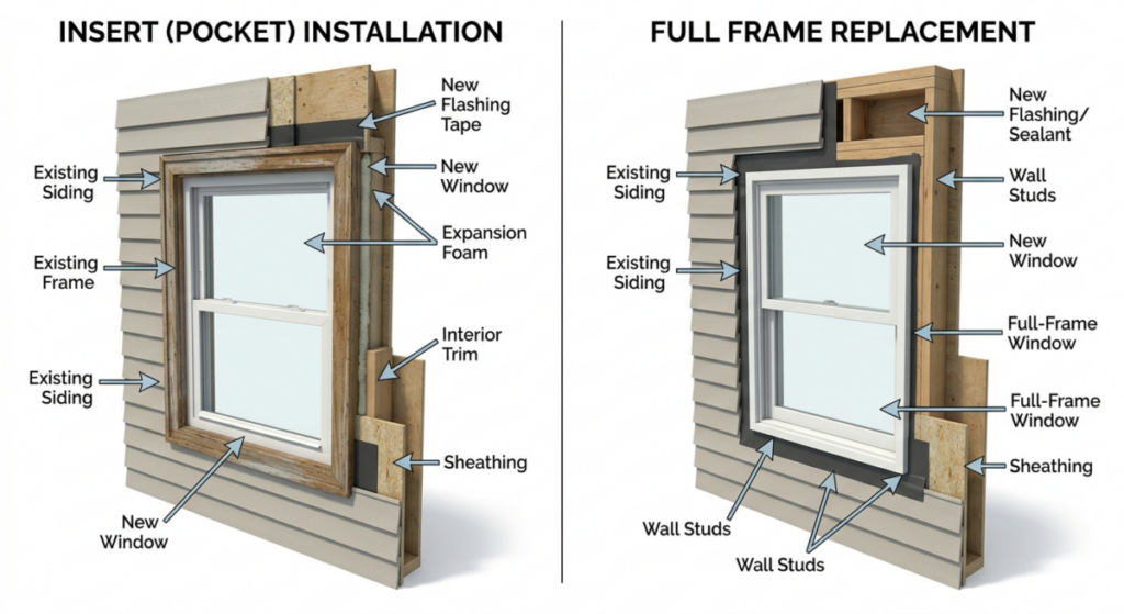 Insert vs. Full Frame Cross-Section