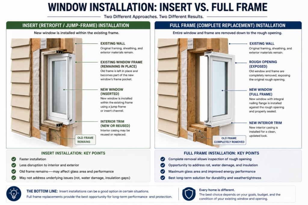 Insert vs Full Frame Installation Comparison