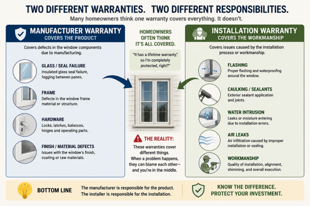 Manufacturer Warranty vs Installation Warranty Diagram