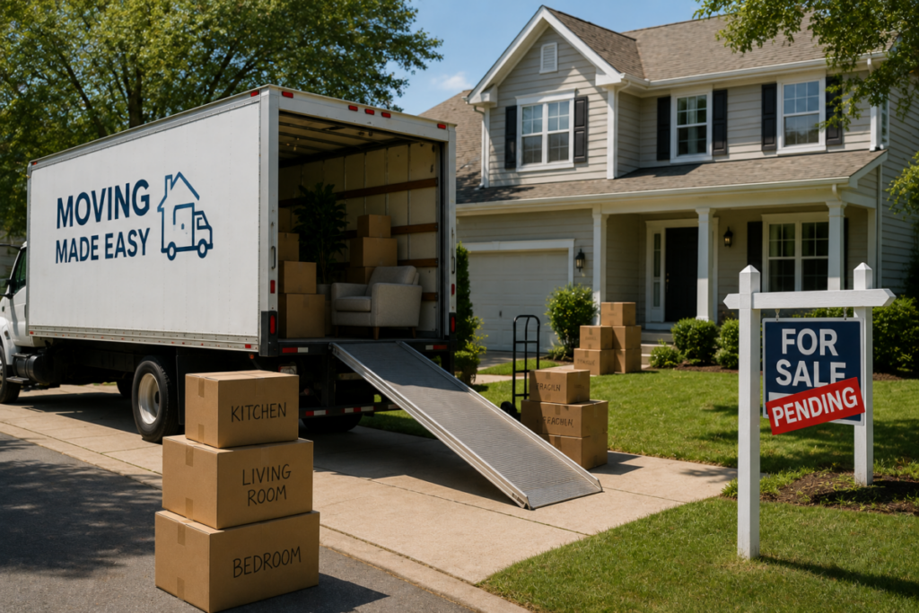Moving Truck Outside Home