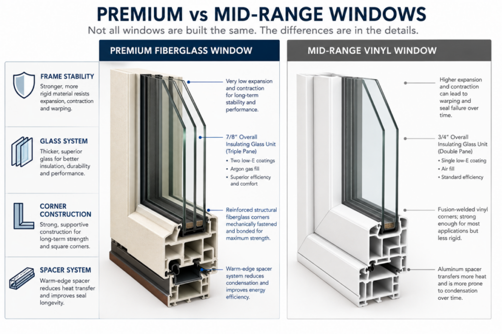Premium vs Mid-Range Window Cross Sections