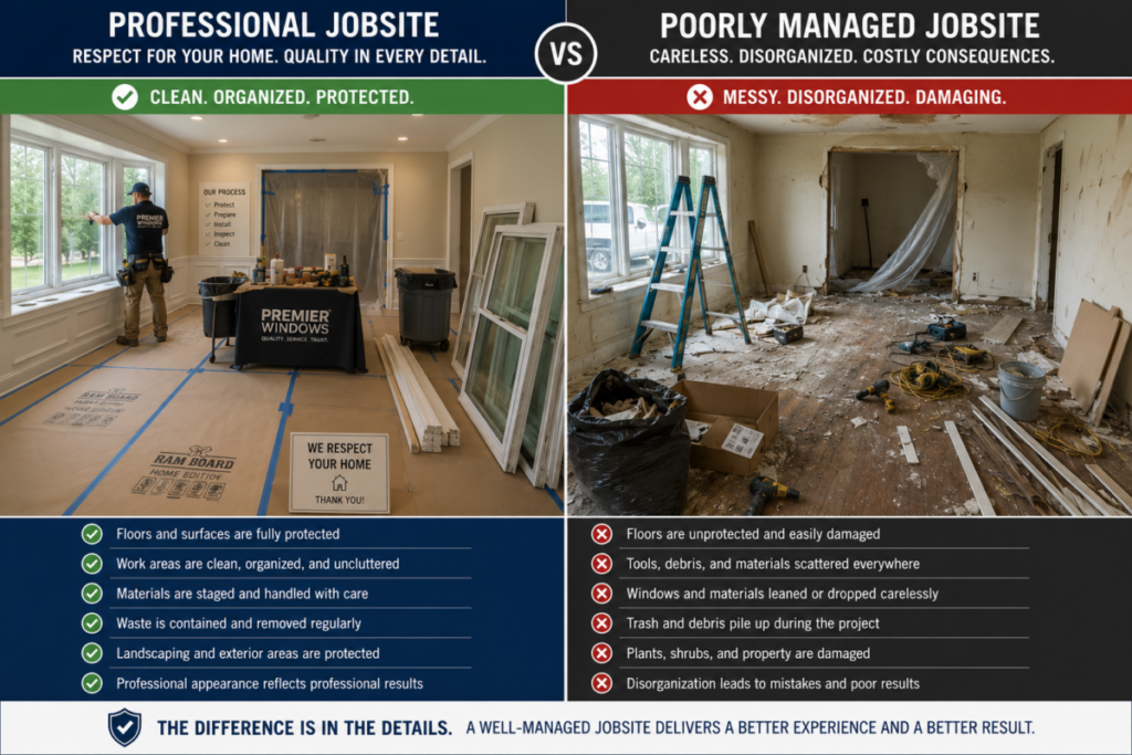 Professional Jobsite vs Poorly Managed Jobsite