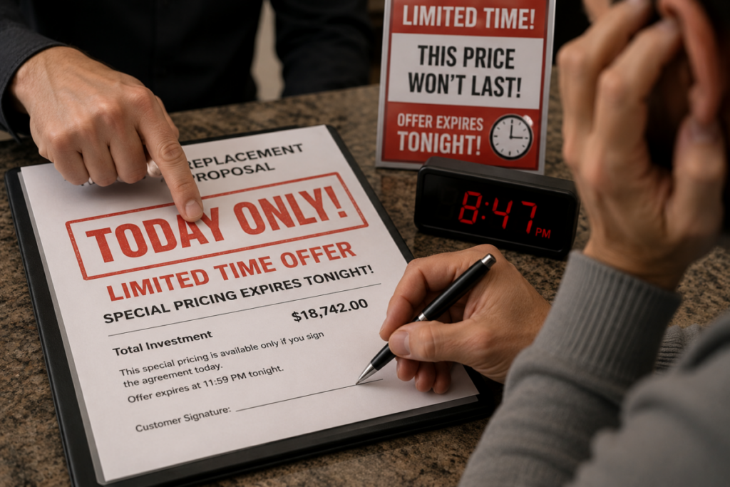 “Today Only” Sales Pressure Graphic