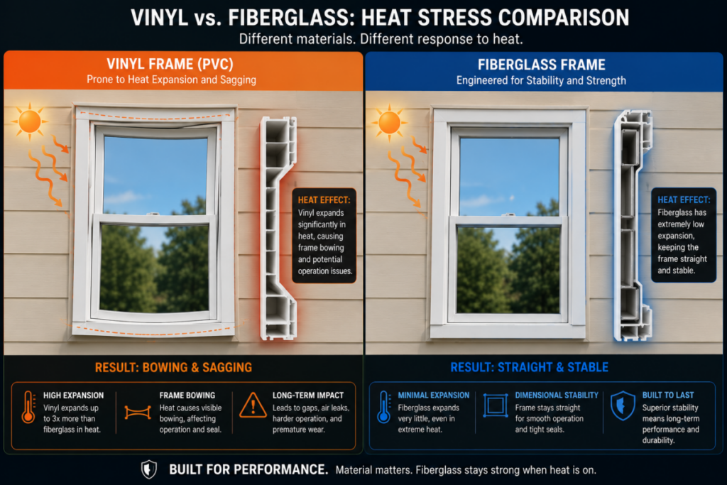 Vinyl vs. Fiberglass Heat Stress