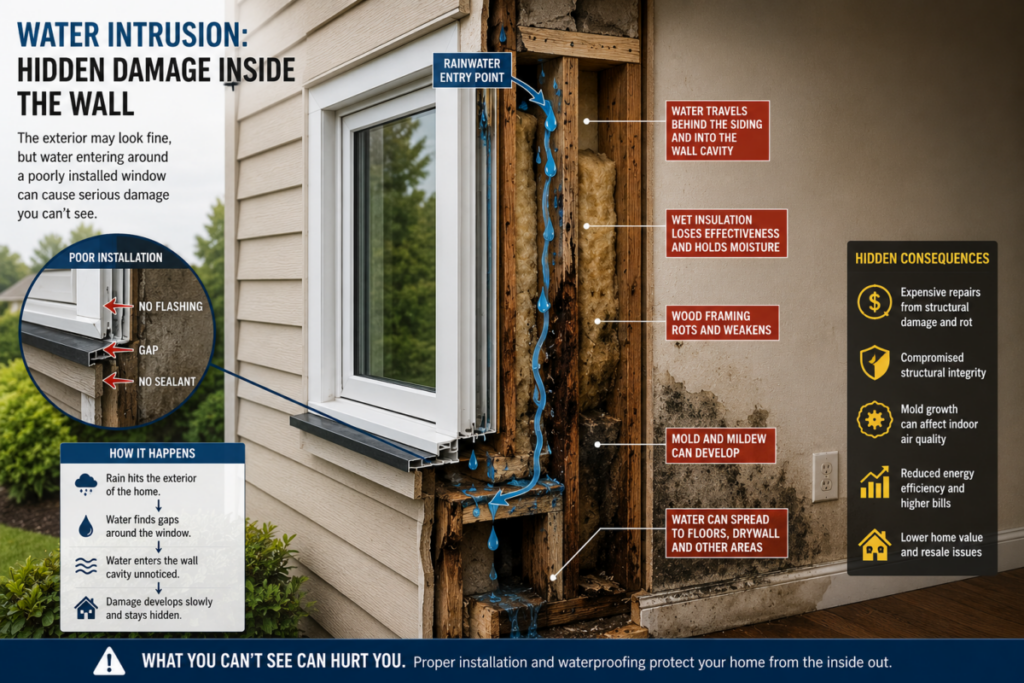 Water Intrusion Hidden Inside Wall