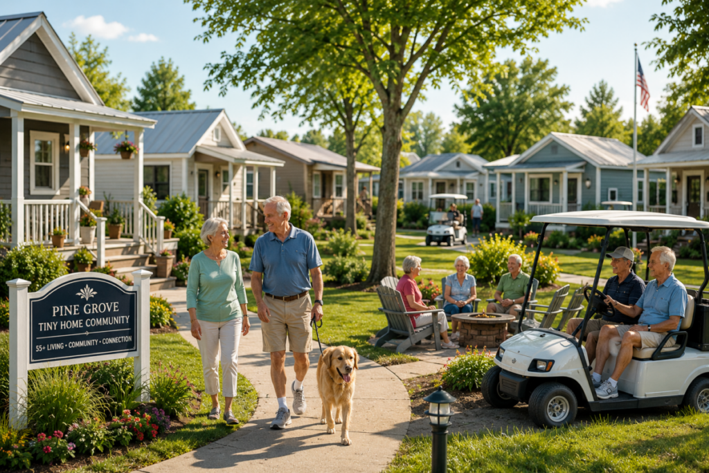 Senior Tiny Home Community Scene